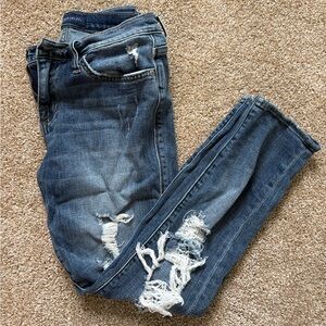 Rock & Republic Dark Blue Distressed Skinny Jeans